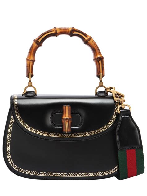 gucci black bag with bamboo handle|gucci handbags with bamboo handles.